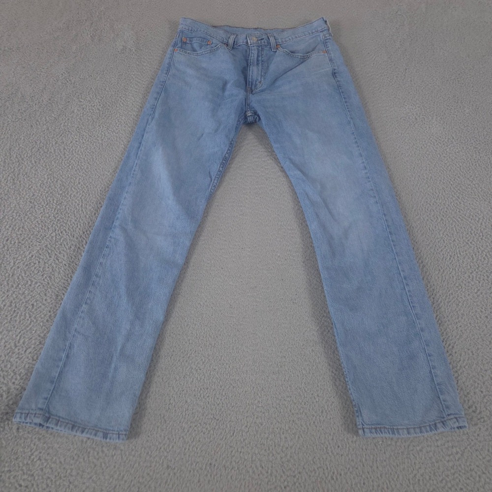 Levi's Jeans Mens 33x32 Blue 505 Regular Fit Straight Leg Light Wash Denim Pants